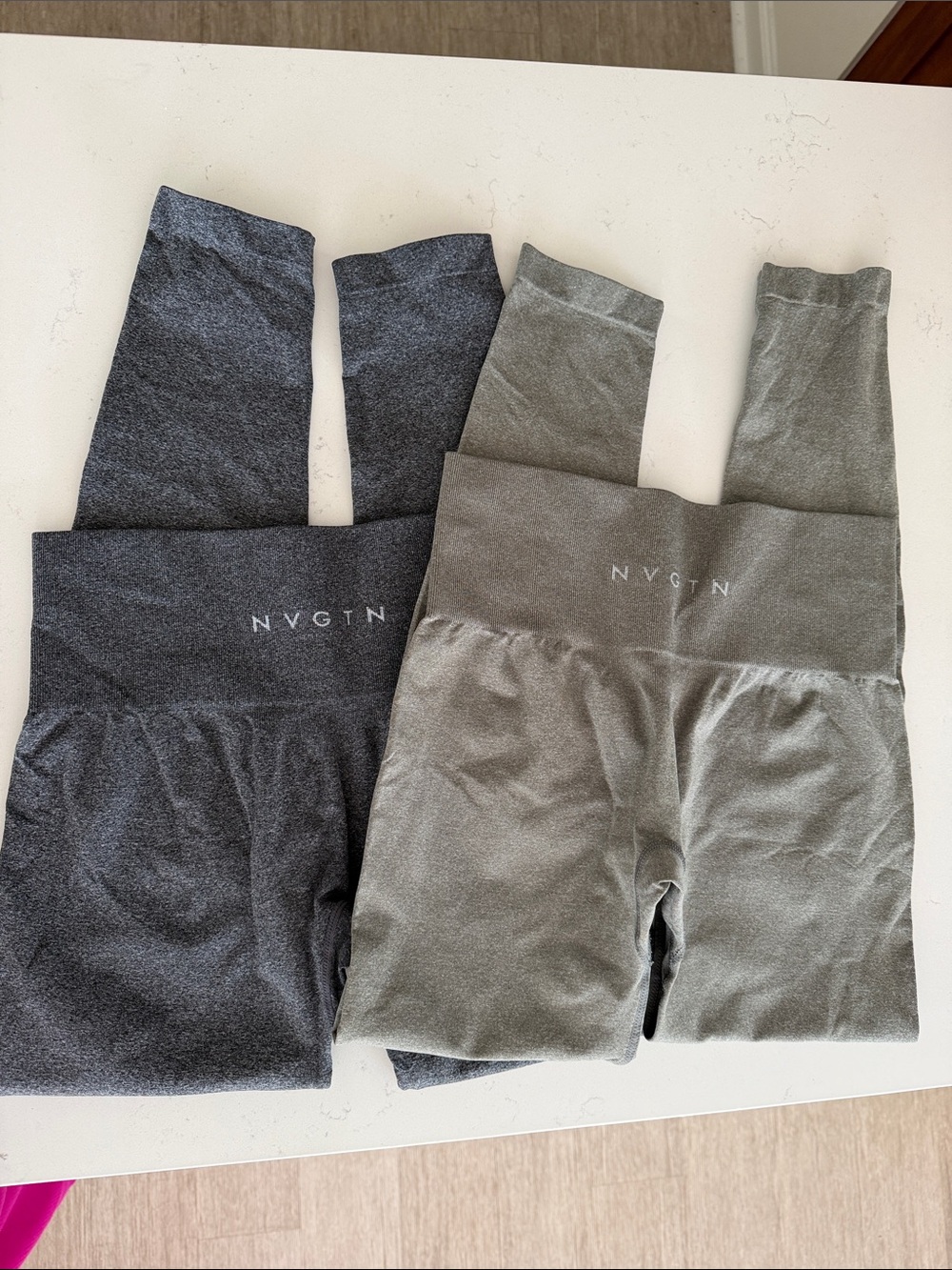 NVGTN High-Waist Seamless Leggings Set - Charcoal & Olive